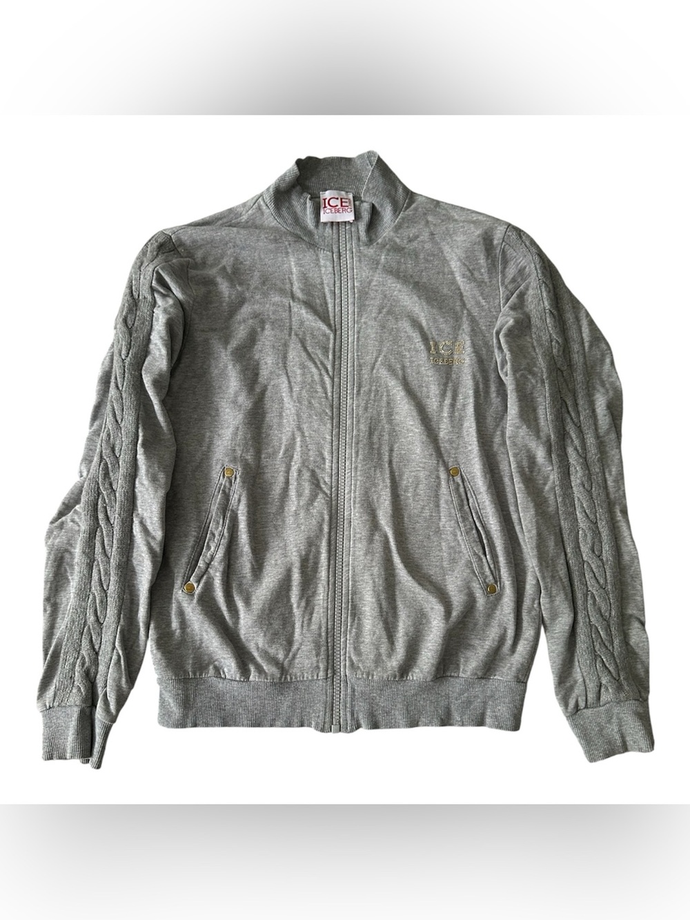 Iceberg Italy Zip-Up Sweatshirt Size S | Y2K Designer